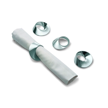 Philippi – Obrączki do serwetek Swirl - srebrne, długość 6 cm
