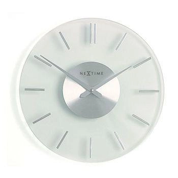 NeXtime – Zegar ścienny Stripe szklany, transparentny, 31 cm