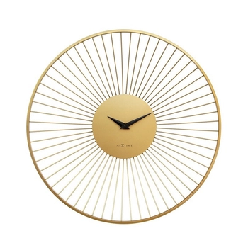 NeXtime - Zegar ścienny dekoracyjny Vasco Round – złoty, metalowy, 80 cm