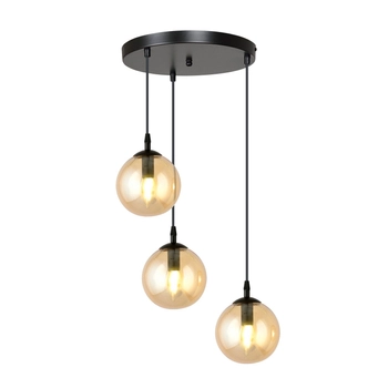 Emibig - Lampa wisząca Cosmo 3 BL Premium miodowa - wysokość max 100 cm, stal lakierowana, szkło