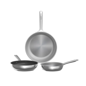 BergHOFF – Zestaw patelni Helix 3 el. – stal nierdzewna, powłoka ceramiczna CeraGreen