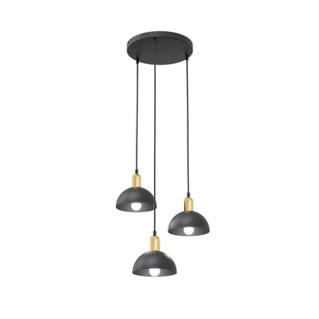 Emibig - Lampa wisząca Moto 3 PREM BL czarny i złoty - wysokość max 140 cm, stal malowana proszkowo