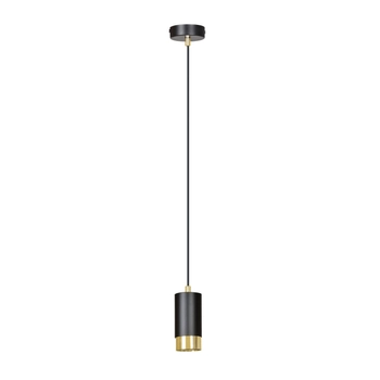 Emibig - Lampa wisząca Fumiko 1 black/gold - wysokość max 100 cm, stal lakierowana