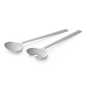 Zack - Łyżki do sałatek LENORA – stal nierdzewna matowa, 30 cm