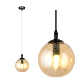 Emibig - Lampa wisząca Cosmo 1 BL miodowa - wysokość max 100 cm, stal lakierowana, szkło