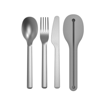 BergHOFF – Zestaw sztućców podróżnych w etui – stal nierdzewna, szary
