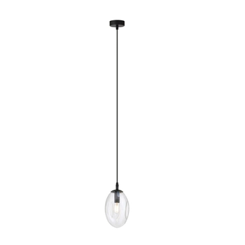 Emibig - Lampa wisząca Astral 1 BL transparent - wysokość max 100 cm, stal lakierowana, szkło