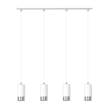 Emibig - Lampa wisząca Fumiko 4 white/chrome - wysokość max 100 cm, stal lakierowana