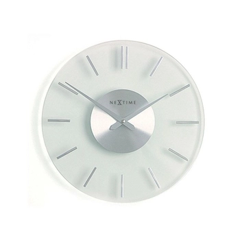 NeXtime – Zegar ścienny Stripe ze szkła, srebrny, 26 cm