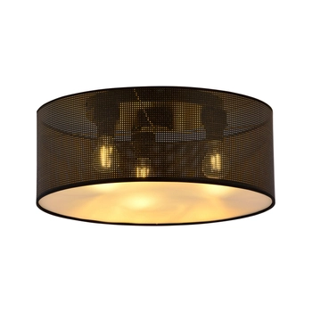 Emibig - Lampa sufitowa Aston 3 black/gold - szerokość 50 cm, stal lakierowana, abażur