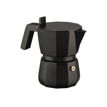 Alessi - Zaparzacz do espresso MOKKA - czarny, pojemność 70 ml