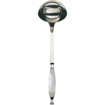 Casa Bugatti - Łyżka wazowa Country – biała, chromowany pierścień