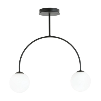 Emibig - Lampa sufitowa Archi 2 BL opal - szerokość 50 cm, stal lakierowana proszkowo, szkło