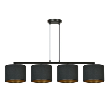 Emibig - Lampa wisząca Hilde 4 bl black - wysokość max 100 cm, stal lakierowana, abażur
