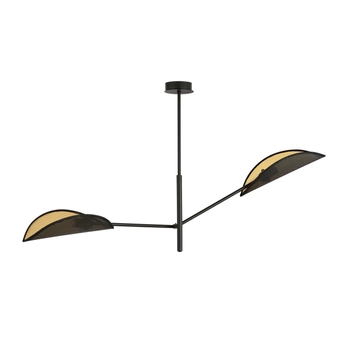 Emibig - Lampa sufitowa Vene 2 black/gold - wysokość 51 cm, stal lakierowana, abażur