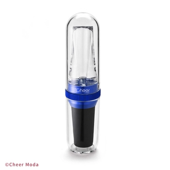 Cheer Moda - Napowietrzacz i nalewak do wina Submarine - niebieski, wysokości 10,50 cm