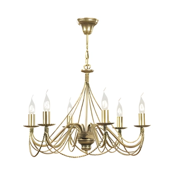 Emibig - Lampa wisząca Tori 6 gold - wysokość 75 cm, stal lakierowana, szkło