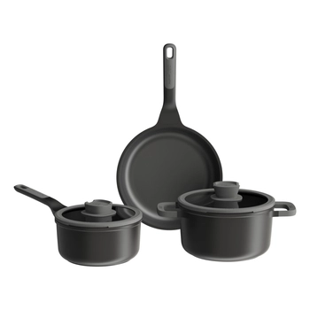 BergHOFF - Zestaw garnków non-stick Stone Plus 5 el., czarny