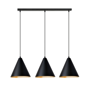 Emibig - Lampa wisząca Rebel 3 black/gold - wysokość max 100 cm, stal lakierowana proszkowo
