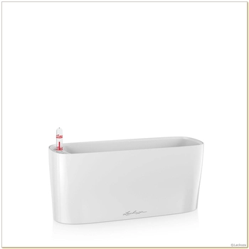 Lechuza - Doniczka Delta 10 - długość 30 cm, biała, połysk