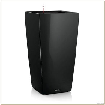 Lechuza - Donica Cubico 40 - wysokość 75,50 cm, czarna, połysk