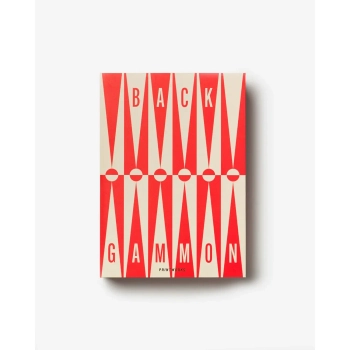 Printworks – designerska gra backgammon do wnętrz, czerwono-kremowa
