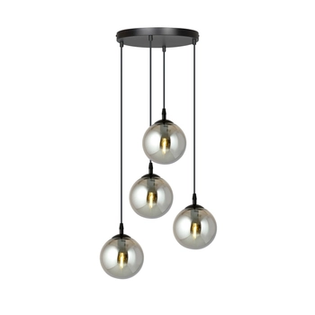 Emibig - Lampa wisząca Cosmo 4 BL Premium grafit - wysokość max 100 cm, stal lakierowana, szkło
