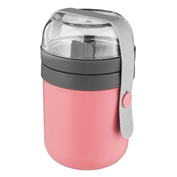 BergHOFF – Podwójny pojemnik obiadowy Leo – różowy, 0,47 l + 0,18 l