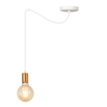 Emibig - Lampa wisząca Spark 1 white - wysokość  200 cm max, stal lakierowana