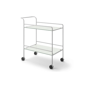 Zack - stolik na kółkach MECOR - długość 75,70 cm, stal matowa