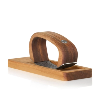 AdHoc - Praska do czosnku z deską RoccaAlio - ciemne drewno, długość 24 cm