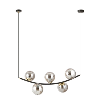 Emibig - Lampa wisząca Ritz 5 grafit - szerokość 80 cm, stal lakierowana proszkowo
