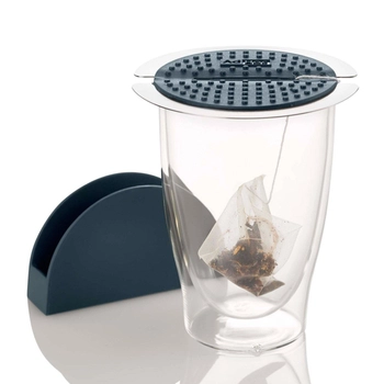 AdHoc - Wyciskacz herbacianych torebek SQUEETEA - granatowy, średnica 11 cm