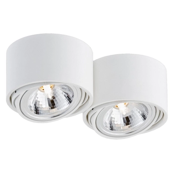 Kaspa - reflektor sufitowy dwupunktowy Lumos 2 - średnica 14 cm, biały