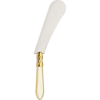 Casa Bugatti - Nóż do smarowania sera Aladdin – perłowa kość słoniowa, złoty pierścień