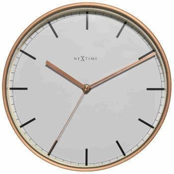 NeXtime - Zegar 3119 ST 'Company' – biało-miedziany, 25 cm