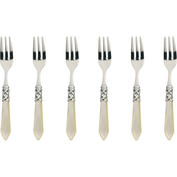 Casa Bugatti - Widelczyki deserowe Aladdin – perłowa kość słoniowa, komplet 6 sztuk