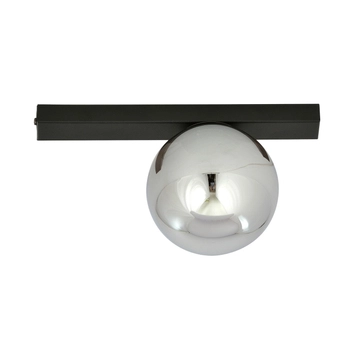 Emibig - Lampa sufitowa Fit 1 black/grafit - szerokość 30 cm, stal lakierowana, szkło