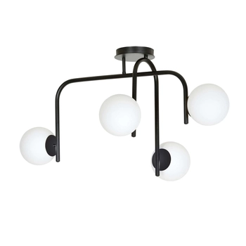 Emibig - Lampa sufitowa Kalf 4B black - wysokość 48 cm, stal lakierowana, szkło