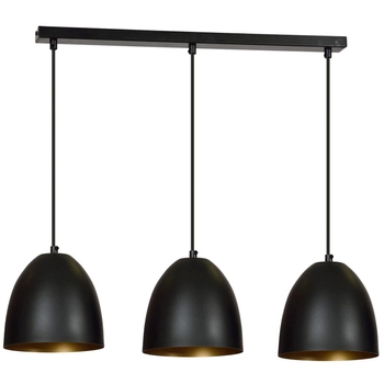 Emibig - Lampa wisząca Lenox 3 black/gold - wysokość max 100 cm, stal lakierowana