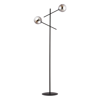 Emibig - Lampa stojąca Linear LP2 black/grafit - wysokość 150 cm, stal lakierowana, szkło