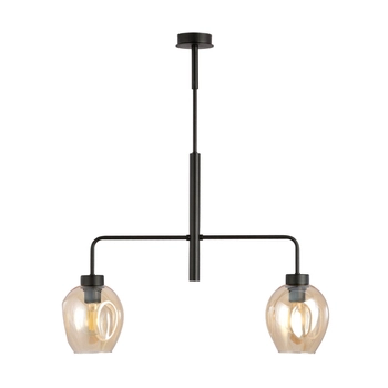 Emibig - Lampa sufitowa Lukka 2 black/amber - wysokość 75 cm, stal lakierowana, szkło