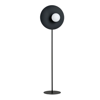 Emibig - Lampa stojąca Oslo LP1 black/opal - wysokość 145 cm, stal lakierowana, szkło