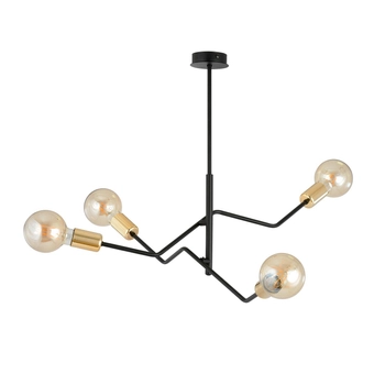 Emibig - Lampa sufitowa Bolt 4 black/gold - wysokość 53 cm, stal lakierowana