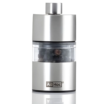 AdHoc - Młynek do pieprzu lub soli  MINIMILL - srebrny, wysokość 6,20 cm