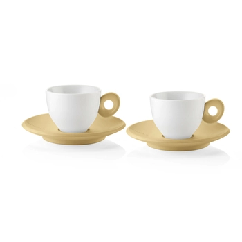 Guzzini - Zestaw 2 filiżanek do espresso ze spodkami – beżowy, 50 ml