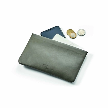 Philippi - Saszetka Jean, skóra - khaki, długość 19 cm