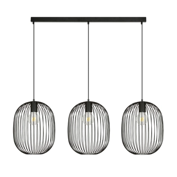 Emibig - Lampa wisząca Onyx 3 black - wysokość max 120 cm, stal lakierowana proszkowo