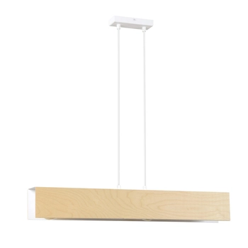 Emibig - Lampa wisząca Carlo 3 white - wysokość max 100 cm, stal lakierowana, sklejka