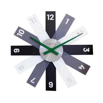 NeXtime – Zegar ścienny Plexi Design, czarno-biały, 40 cm